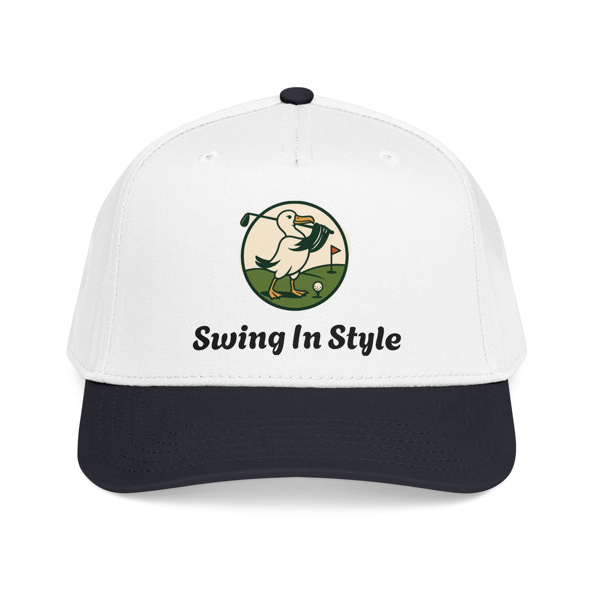 Baseball Cap — "Swing In Style" Golf Duck Embroidered Hat