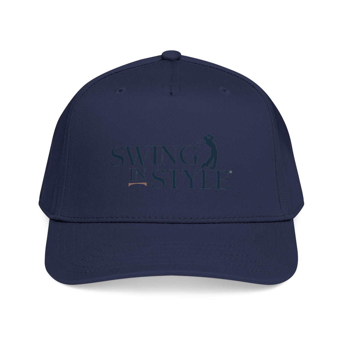 Swing In Style Baseball Cap — Golfer Logo Mid-Profile Hat